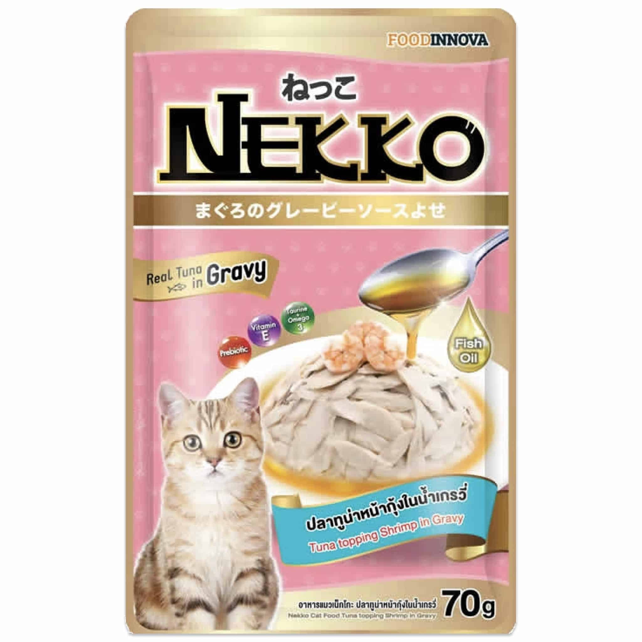 NEKKO ปลาทูน่าหน้ากุ้งในน้ำเกรวี่