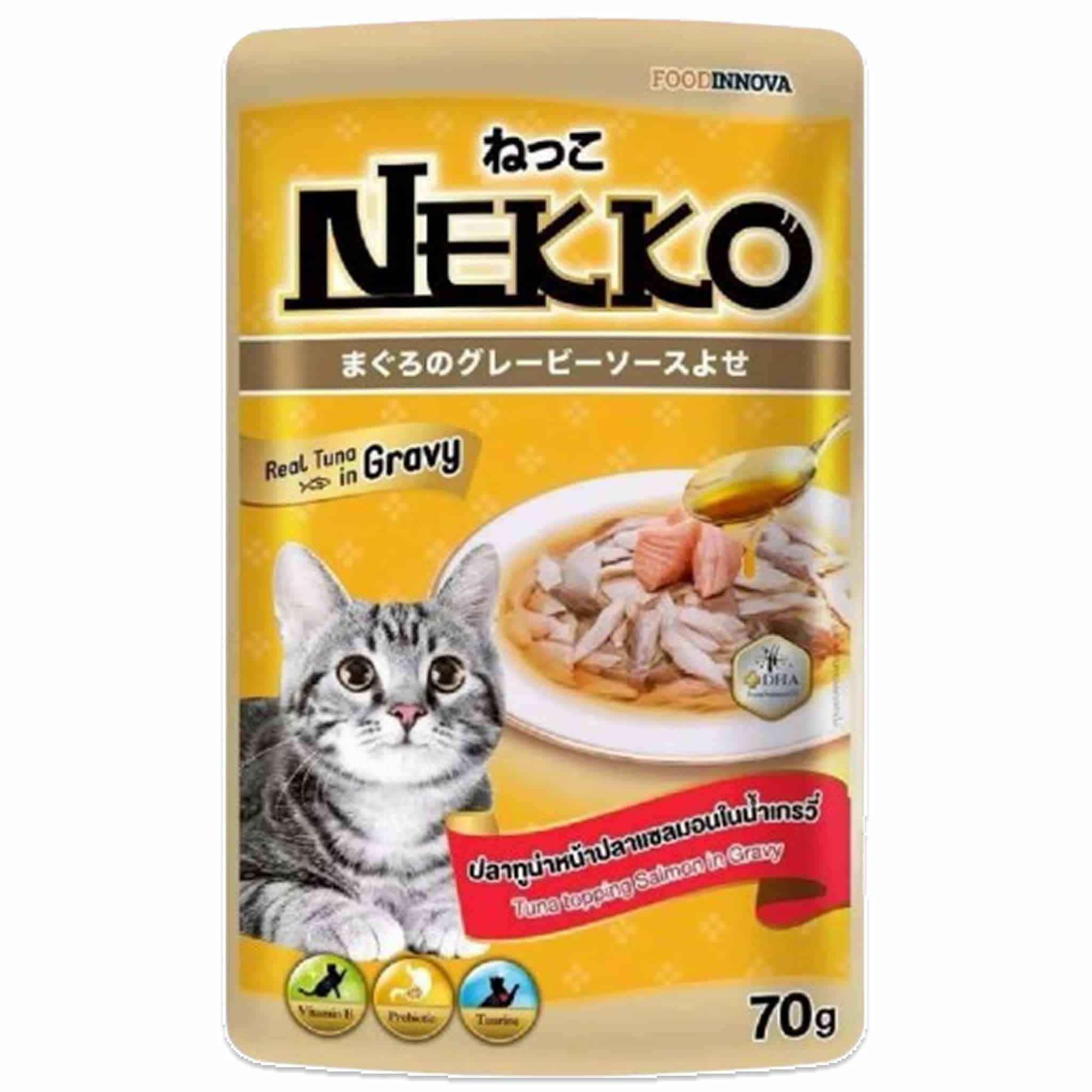 NEKKO ปลาทูน่าหน้าปลาแซลมอนในน้ำเกรวี่