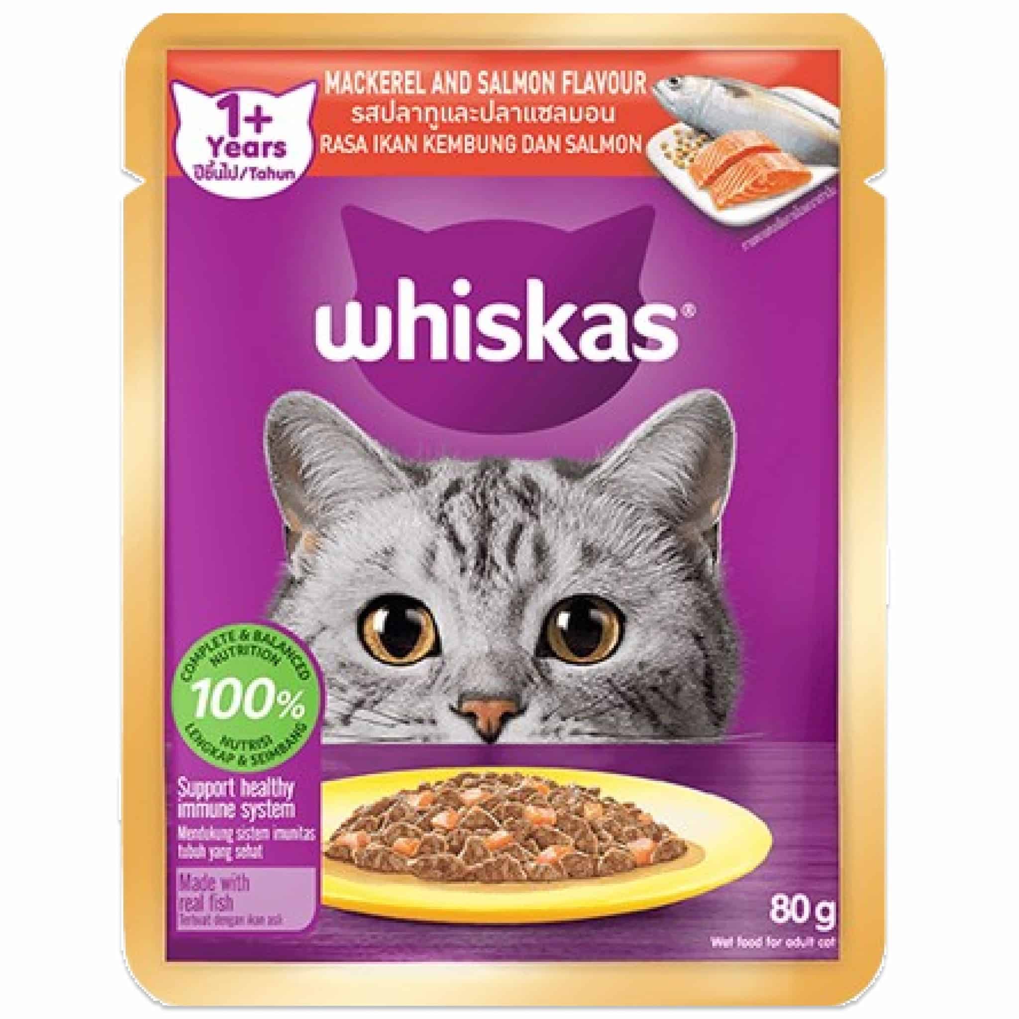 Whiskas รสปลาทูและแซลมอน สำหรับ 1+