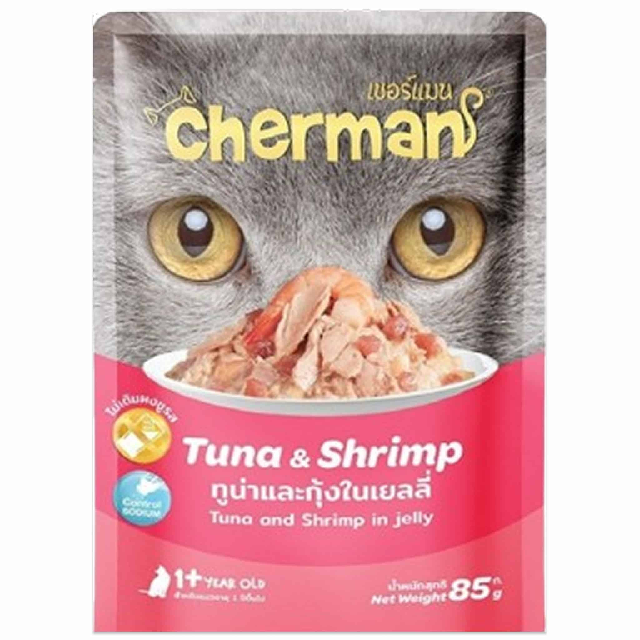 Cherman ทูน่าและกุ้งในเยลลี่ สำหรับ 1+
