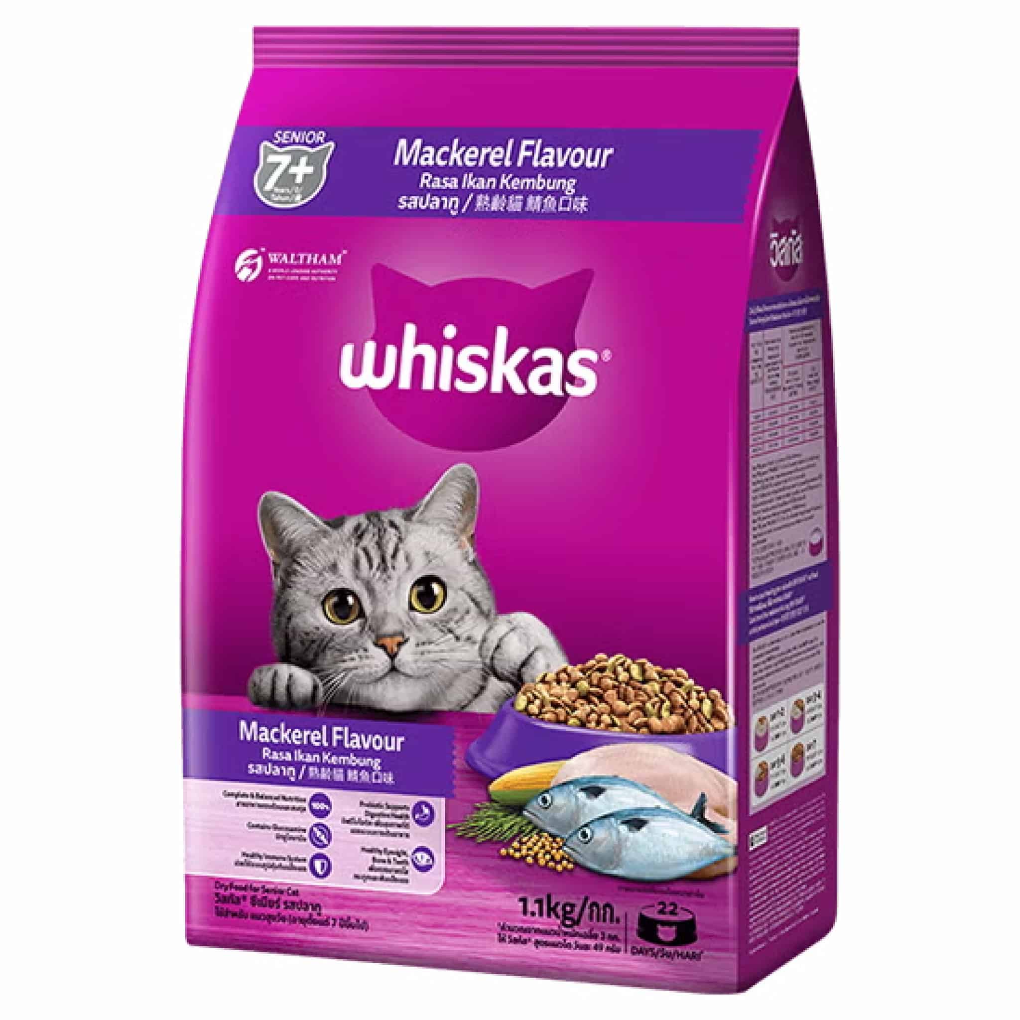 Whiskas 7+ รสปลาทู 1.1 ก.ก