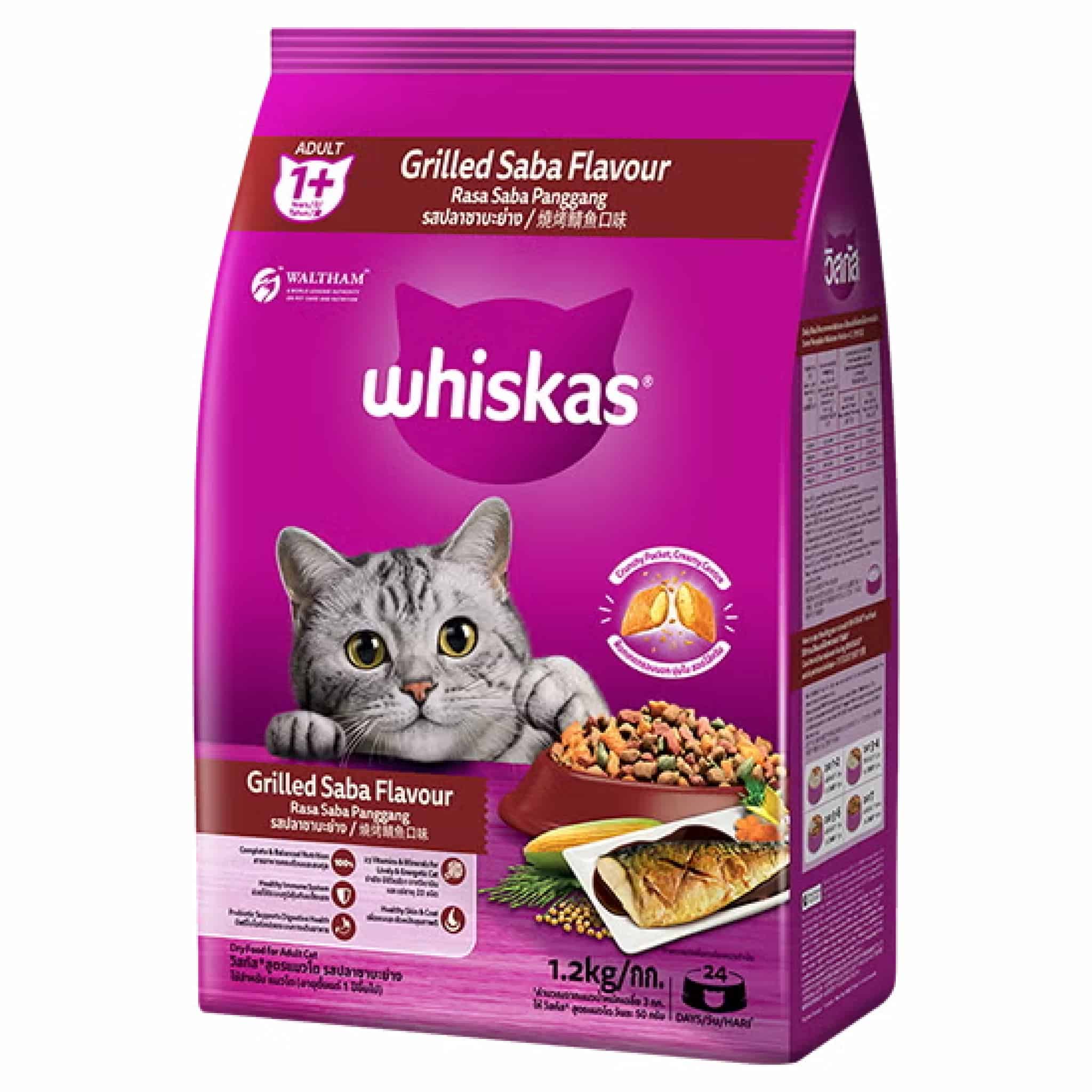Whiskas สูตรแมวโต รสปลาซาบะย่าง 500 กรัม