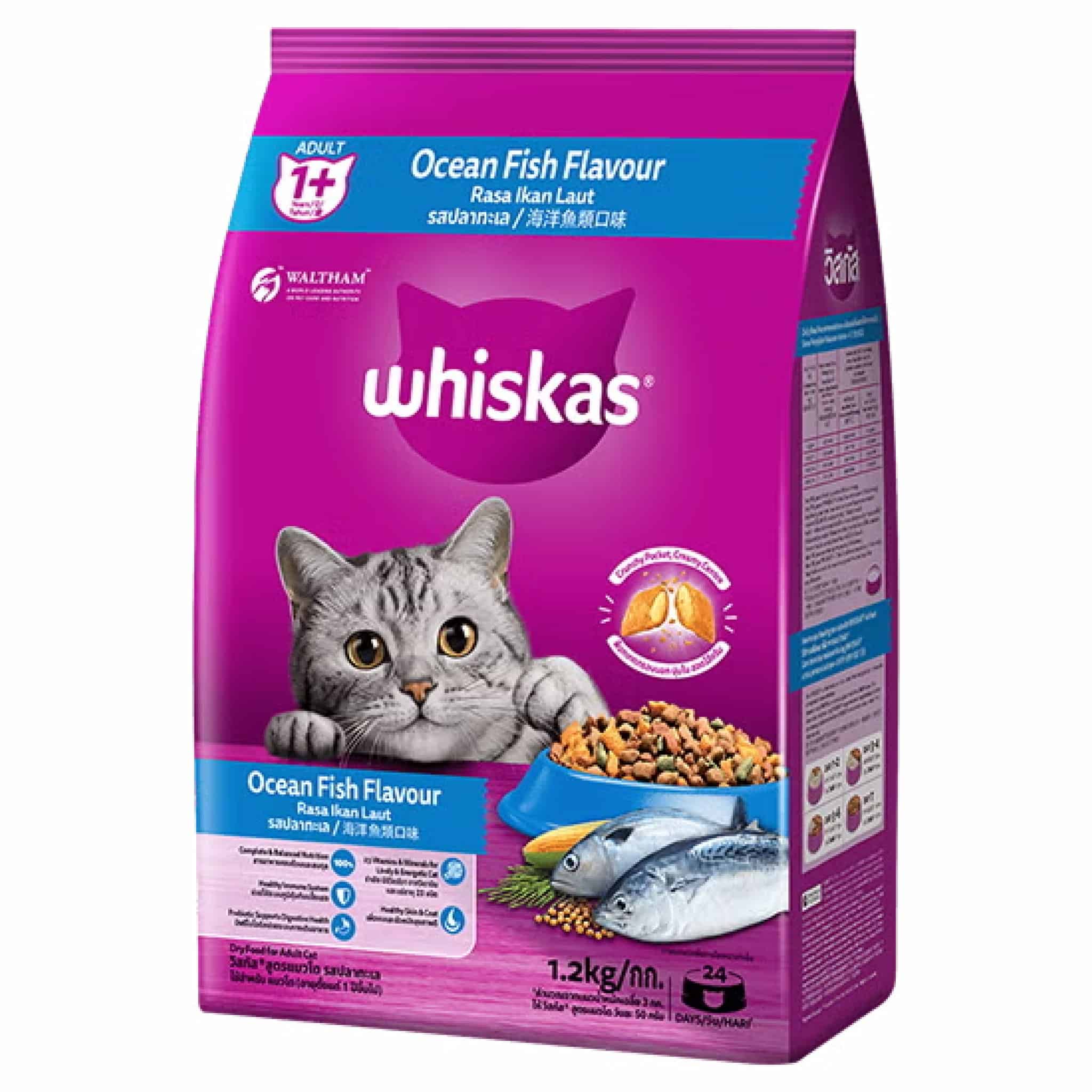 Whiskas สูตรแมวโต รสปลาทะเล 500 กรัม